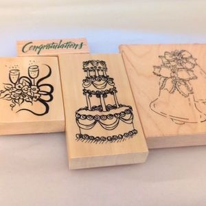 A Set of 4 Wedding Rubber Stamps